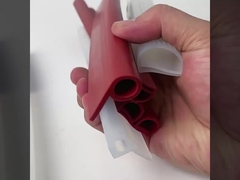 Extrusão de silicone translúcido vermelho, perfil de silicone para vedação
