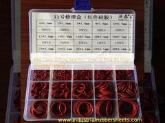 Red Color O Ring Seal Kit / Small O Ring Kit Virgin Silicone Material