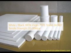 Folha de PTFE Virgem 100% Branco / Preto 3A3001 Resistência à Tração 20-30Mpa