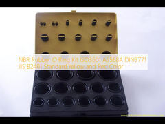 NBR Rubber O Ring Kit ISO3601 AS568A DIN3771 JIS B2401 Padrão, Amarelo e Vermelho