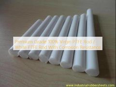 Haste de PTFE Virgem 100% de Grau Premium / Haste de PTFE Branca com Resistência à Corrosão