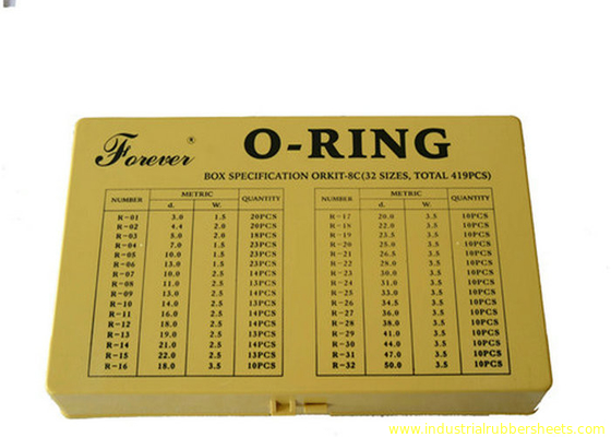 Jogo de borracha padrão ISO3601 do anel-O das arruelas de borracha de silicone, AS568A, DIN3771, JIS B2401