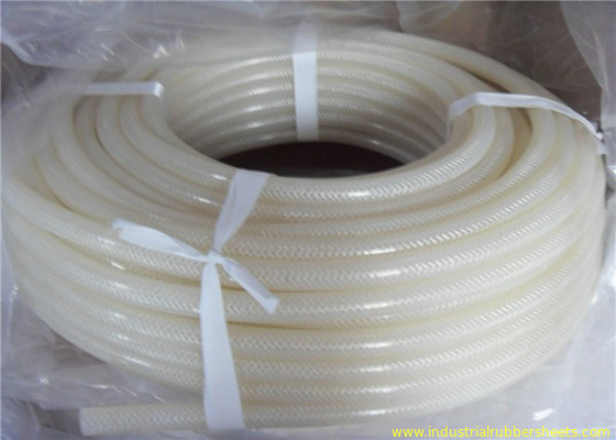 O tubo do silicone do produto comestível/mangueira transparentes do silicone reforça com o material do poliéster