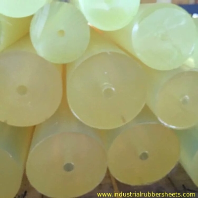 Poliuretano ou nylon amarelo Rod plástico, barra do plutônio do comprimento de 300 - de 500mm