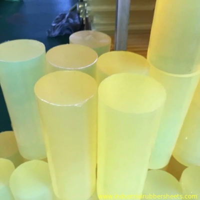 Poliuretano ou nylon amarelo Rod plástico, barra do plutônio do comprimento de 300 - de 500mm