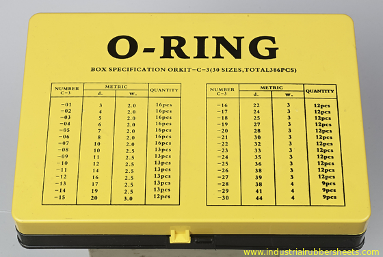 Cor de borracha do padrão do jogo ISO3601 AS568A DIN3771 JIS B2401 do anel-O de NBR, a amarela e a vermelha