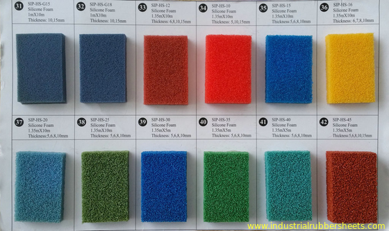 Folha de Borracha Esponjosa de Silicone de Célula Aberta 10-45 Shore A 200psi