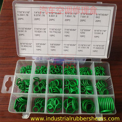 70 Shore A Hardness Virgin FKM Silicone Rubber Washers Green Color O Ring Kit