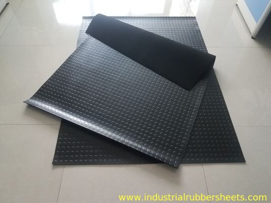Round Button Diamond Top SBR Industrial Rubber Sheet with Impression Fabric Bottom and 70 Shore A Hardness