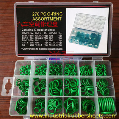 70 Shore A Hardness Virgin FKM Silicone Rubber Washers Green Color O Ring Kit